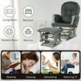 thumbnail image 5 of Spaco Wood Glider and Ottoman Set with Padded Armrests and Detachable Cushion-Dark Gray, Single Sofa, Home Theater Seating Office for Adults, 5 of 10