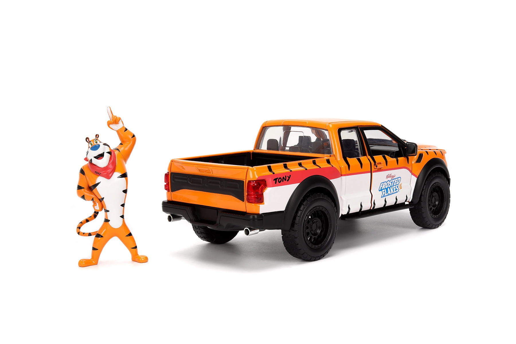 2017 Ford F-150 Raptor Pickup w/Tony the Tiger Figure, Orange/White - Jada Toys 35470 - 1/24 Scale Diecast Model Car