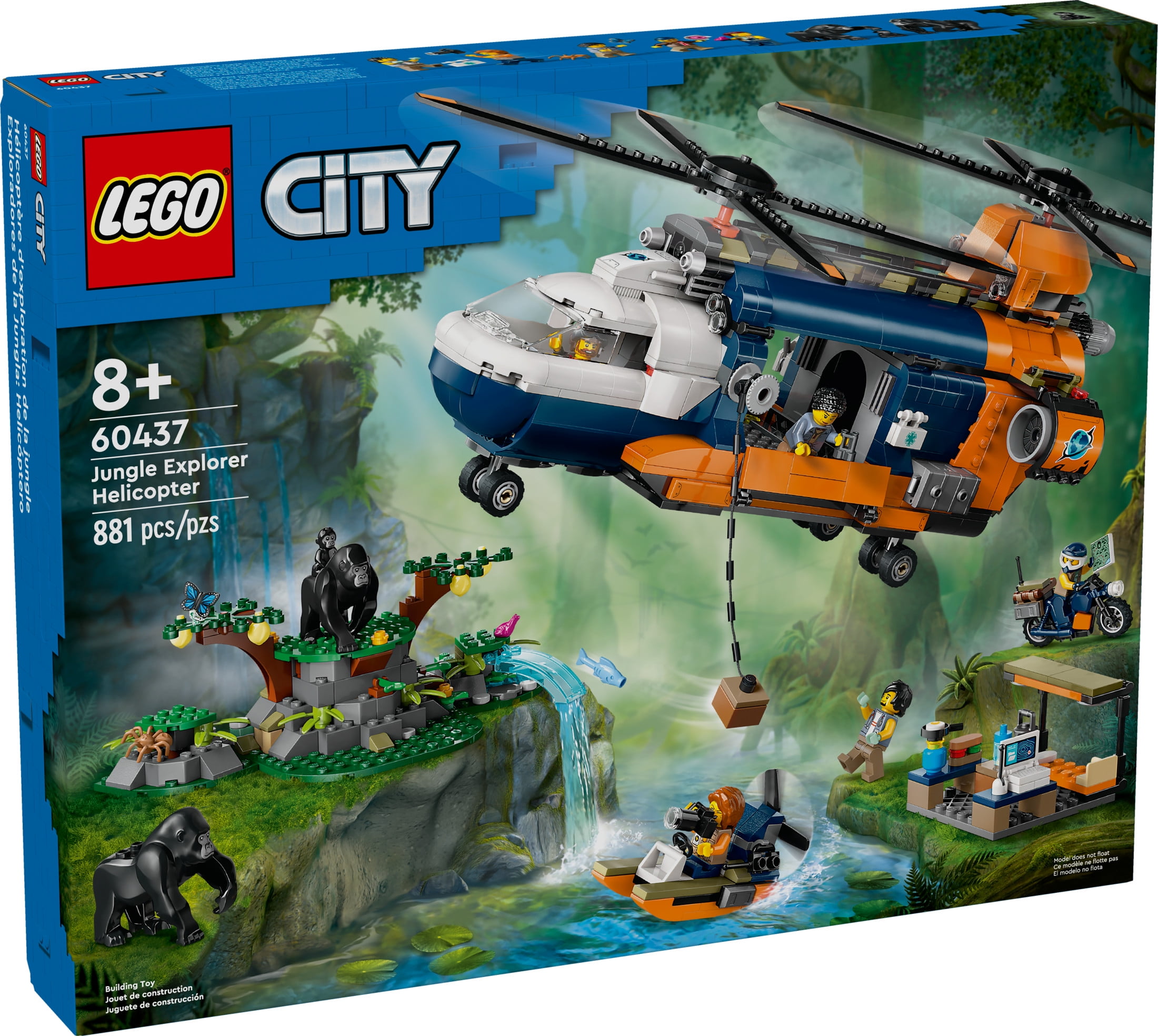 LEGO City Jungle Explorer Helicopter at Base Camp Building