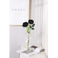thumbnail image 6 of Morttic Halloween Black Artificial Flowers Silk Black Roses Real Touch Bridal Wedding Bouquet for Home Garden Party Floral Decor 10 Pcs (Black), 6 of 7