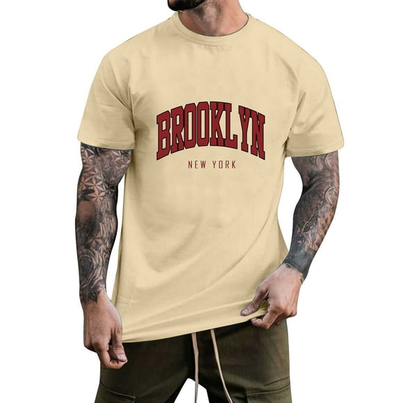 BOBOGOJP Mens Oversized T Shirts Tees Slim Fit Short Sleeve T-shirt Basie Tees (Khaki,5XL)