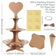 thumbnail image 1 of Bandeja de papel kraft para bodas, soporte para conos de confeti, bandeja para decoración de bodas, conos de confeti de flores, soporte de papel rústico para bodas, 1 of 6