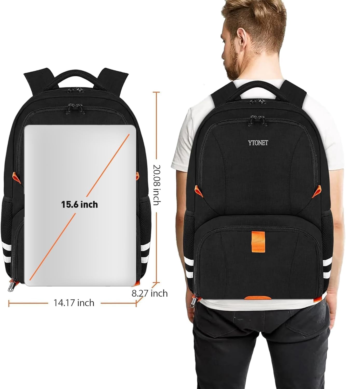 Gym Backpack For Men Women Travel Sports Track Bag With Shoe Compartment, Tennis Bag 6 Rackets, Large Tennis Racket Bag for Men