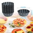 thumbnail image 2 of Molde para muffins, 12 piezas, moldes para mini tartas, de acero al carbono, moldes para tartas, moldes para muffins antiadherentes, moldes para tartaletas de acero al carbono, reutilizables, 2 of 4
