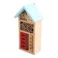 thumbnail image 4 of Bee Hotel beneficioso Hábitat de abejas Ladybugs Garden Herramienta educativa Hábitat de jardín Refugio Polinador de polinizadores Casa de abejas Top azul, 4 of 8