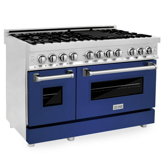 ZLINE 48 in. Professional Dual Fuel Range with Blue Matte Door (RA-BM-48)