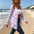 thumbnail image 6 of Womens Lightweight Cardigan Long Sleeve Open Front Jacquard Sheer Cardigan | Beach Cover Up, Thin Cardigan, Cute, Business Casual, Light, Jackets, Shrugs, Outerwear, Fall Fashion 2026 Light Purple,L, 6 of 7