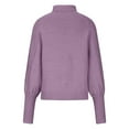 thumbnail image 5 of Plus Size Sweater Tops On Seasonal Women's Solid Long Sleeve Thick Knit Pullover Crewneck Sweater Coat Purple 4(S), 5 of 6