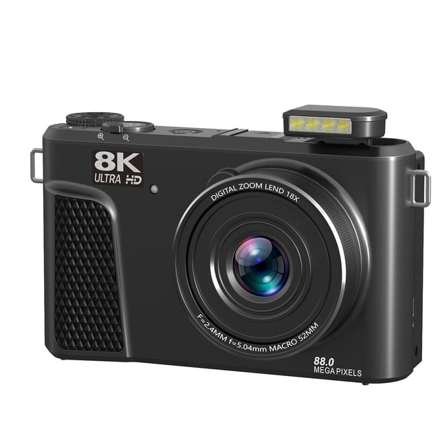 Cámara Digital De 8k 88mp Para Fotografía Con Enfoque Automático, Cámara Vlogging Wifi De 18x Con Pantalla De Flip De 3" Para Transmisión En Vivo Para Transmisión En Vivo