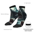 thumbnail image 4 of Uemuo Wave Ocean Animal Shark Printed Crew Socks, Moisture-Wicking Socks, Athletic Socks for Men Breathable Cushion Socks Casual Sport Socks for Running Traveling, 4 of 6
