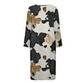 thumbnail image 6 of FOR U DESIGNS Cow Pattern Womens Nightgown Soft Long Sleeve Woven Housecoat Zip Up Duster Robe Sleep Dress Long Sleeve Night Shirts with Pockets, 2XL, 6 of 8