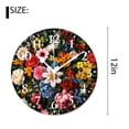 thumbnail image 2 of 12 Inch Wall Clock Battery Operated Silent Clock Decorative for Office, Kitchen, Outdoor, Living Room，Abstract Rainbow Flowers Plant Delicate, 2 of 4
