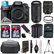 Nikon D7500 Camera + AF-P 18-55mm VR + 70-300mm VR + Extra Battery +1yr Warranty (International Version)
