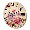 thumbnail image 3 of Designart 'Bouquet of Purple and Pink Flowers I' Farmhouse Wood Wall Clock, 3 of 5