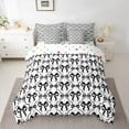 thumbnail image 2 of Manfei Lovely Girls Bowknot 7pcs Bedding Comforter Set,Cartoon Bow Tie Queen Bedding Sets,White Black Queen Sheet Sets For Kids,Luxury Bedroom Decor Reversible, 2 of 8