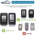 thumbnail image 2 of Car Key Fob Cover for ACU-ra CDX RDX RLX TLX TLX-L ILX NSX 4 Buttons TPU Soft Smart Car Key Shell Case Key Protector with Bling Leather Keychain,1,Black, 2 of 6