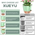thumbnail image 3 of 5 Pack Self Watering Plant Pots, 10/9/8/7.5/7 Inch Large Plastic Planters with Drainage Holes, Water Level Indicator & Deep Reservoir, Flower Pots for Indoor Outdoor Garden Plants（Green）, 3 of 9