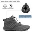 thumbnail image 2 of Mens Barefoot Snow Boots Winter Warm Fur Lined Hiking Boots Minimalist Waterproof Non-slip Cotton Shoes Gray 11.5 US, 2 of 7