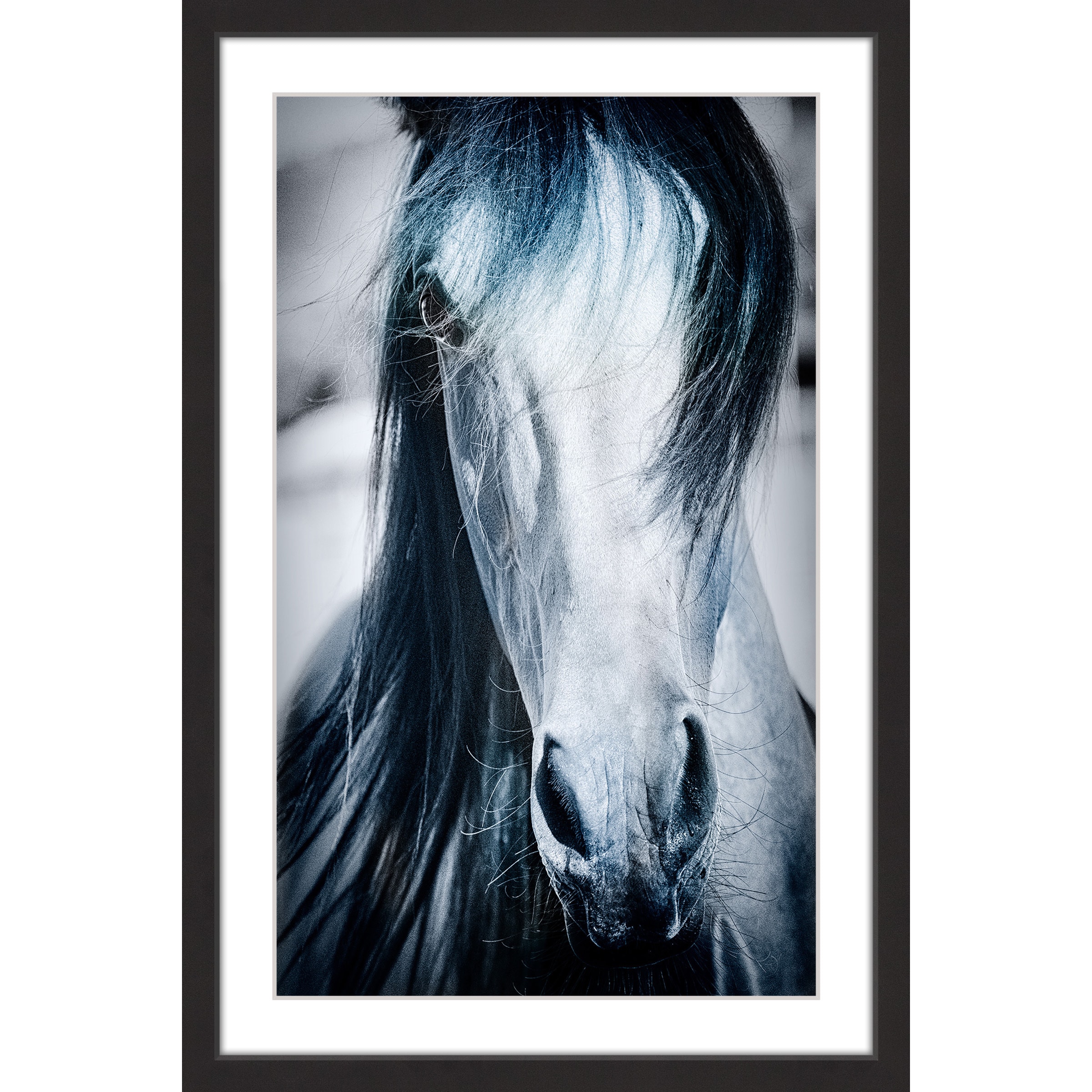 "Blue Horse" Framed Painting Print
