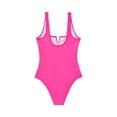 thumbnail image 4 of Women Sexy Tummy Control One Piece Swimsuits V Wired Slimming Bathing Suit Color Block Printed Swimwear Hot Pink XL, 4 of 6