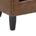 thumbnail image 5 of UIXE Accent Chairs Modern Upholstered Armchair Comfy Faux Leather Single Sofa, Brown, Set of 2, 5 of 9