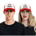 thumbnail image 4 of I Heart Eggs Love Food Funny Trucker Hat Baseball Cap Unisex Red, 4 of 5