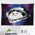 thumbnail image 1 of Outer Space Tapestry, Space Walk Words with a Man Romance Love in Stars Minimalist Design Image, Fabric Wall Hanging Decor for Bedroom Living Room Dorm, 2 Sizes, Black and Pink, by Ambesonne, 1 of 1