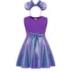 thumbnail image 5 of Vestido de princesa Disney con diadema para niña, 2 piezas, Minnie Mouse, sirena, Ariel, informal, Rapunzel, Blancanieves, verano 2024, 5 of 5