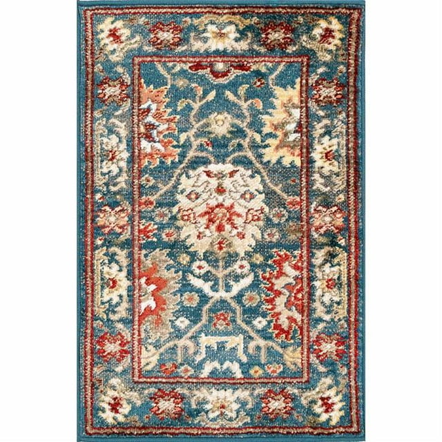 Trans-Ocean Imports HPT23635333 23 x 35 in. Liora Manne Hampton Sarouk Indoor Wilton Woven Rectangle Rug - Navy