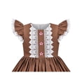 thumbnail image 4 of Girls Dress Vintage Brown Floral Trim Embroidery Candy Canes Flutter 7 Years, 4 of 6