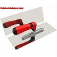 thumbnail image 3 of Concrete Tools Set Stainless Steel Flat Finishing Trowel 2 PC (8"x3" & 11"x4") Cement Drywall Plastering Tile Masonry Construction Hand Kit, 3 of 5