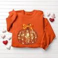 thumbnail image 6 of Fall Sweatshirts for Women Pumpkin Print Halloween/Thanksgiving Holiday Tops Crewneck Long Sleeve Pullover (S, Orange|Pumpkin), 6 of 7