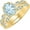 Yellow, variant on 14K Rose Gold-Plated 925 Sterling Silver Oval Shape Aquamarine Vintage Style Wedding Engagement Bridal Ring Set For Womens