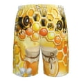 thumbnail image 6 of Kll Honey Bee Men'S Casual Summer Beach Shorts Hawaiian Shorts With Pockets-Medium, 6 of 9