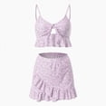 thumbnail image 4 of KPOPLK Women Plus Size Tankini Swimsuits Tummy Control 2 Piece Bathing Suit Ruffled Swimwear with Shorts Size S,Pink, 4 of 9