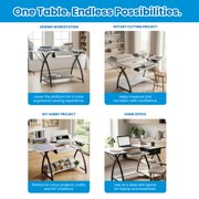 Sew Ready Comet Sewing Table Folding Top Adjustable Platfomr Black/White
