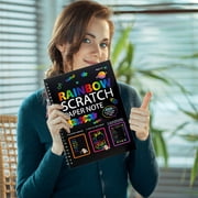 Feng Shui Import Rainbow Scratch Art Paper For Kids Creative Play,Magic Scratch Note Set For Age 3 To 12,Holiday Gift Craft Kit For Boys And Girls