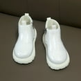 thumbnail image 6 of Girls Boots,Ankle Boots Soft Sole Non Glitter Lace Up Leather Booties for Toddler Kids Winter Fashion Footwear,Toddler Boots,Z02 White,5-5.5 Years, 6 of 8
