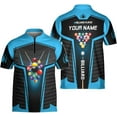thumbnail image 4 of Personalized Billiard Jersey 3D Billiard Shirts for Men Billiard Bowling Jersey Billiards 9 Ball Pool Shirts for Men (Teal, L), 4 of 7