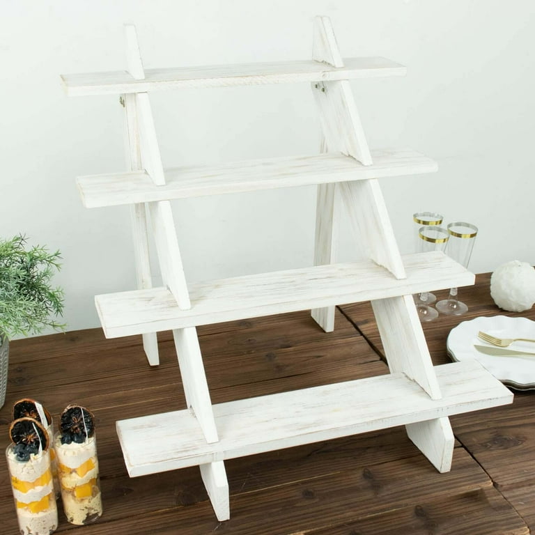 4 Step Rustic White Wood Ladder Shelf 4 Step Rustic White Wood Ladder Shelf
