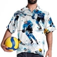 thumbnail image 4 of Ice Hockey Men's Short Sleeve Button Down Casual Beach Printed Shirts, 4 of 6