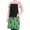 thumbnail image 5 of Green Bigfoot and Campfire Pattern Apron-Garden Aprons for Women with Pockets-Cotton Linen Waterproof Kitchen Cooking Gardening Aprons Adjustable for Kitchen,Cooking,BBQ and Salon 33x27 Inch, 5 of 7