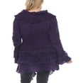 thumbnail image 2 of Simply Couture Women's Plus Size Lace Mixed Media Ruffle Button Up Cardigan Sweater, 2 of 3