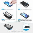 thumbnail image 2 of Dteck iPhone 12 Mini Case Waterproof IP68 Dustproof Case with Built-in Screen Protector, Underwater Outdoor Full Body Heavy Duty Shockproof Protective Cover, Black + Clear, 2 of 10