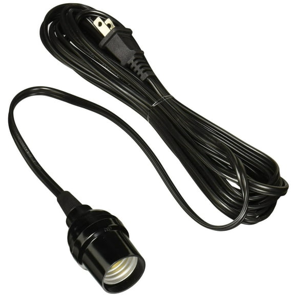 SANELEC, Extensión Eléctrica con Portalámpara, 1,250 W de Potencia, Color Negro, Corriente de 10 A,