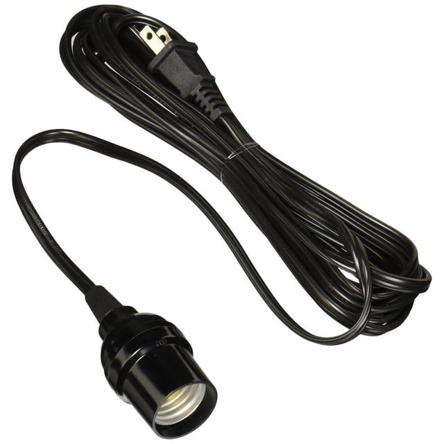 SANELEC, Extensión Eléctrica con Portalámpara, 1,250 W de Potencia, Color Negro, Corriente de 10 A,