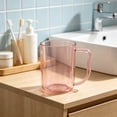 thumbnail image 6 of Transparent Toothbrush Mug,Lightweight Large Curved Handle Bathroom Rinsing Cup for Family Bathroom Washroom Dormroom, 6 of 6