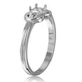 thumbnail image 4 of Rhodium Plated Sterling Silver 925 Double Knot Single Mounting Ring Jewelry Female Male Size 9, 4 of 4