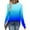 Blue, variant on Long Sleeve Shirts for Women Trendy Gradient Round Neck Tops Thin Comfortable Tunic Tee Loose Fit Summer Clothes