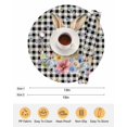 thumbnail image 6 of 13 Inch Round Placemats Set of 6, Bunny Easter Non Slip Heat Insulation PP Table Mats, Black Plaid Spring Floral Pastoral Retro Art Washable Place Mats for Kitchen Dining Party Table Decor, 6 of 7